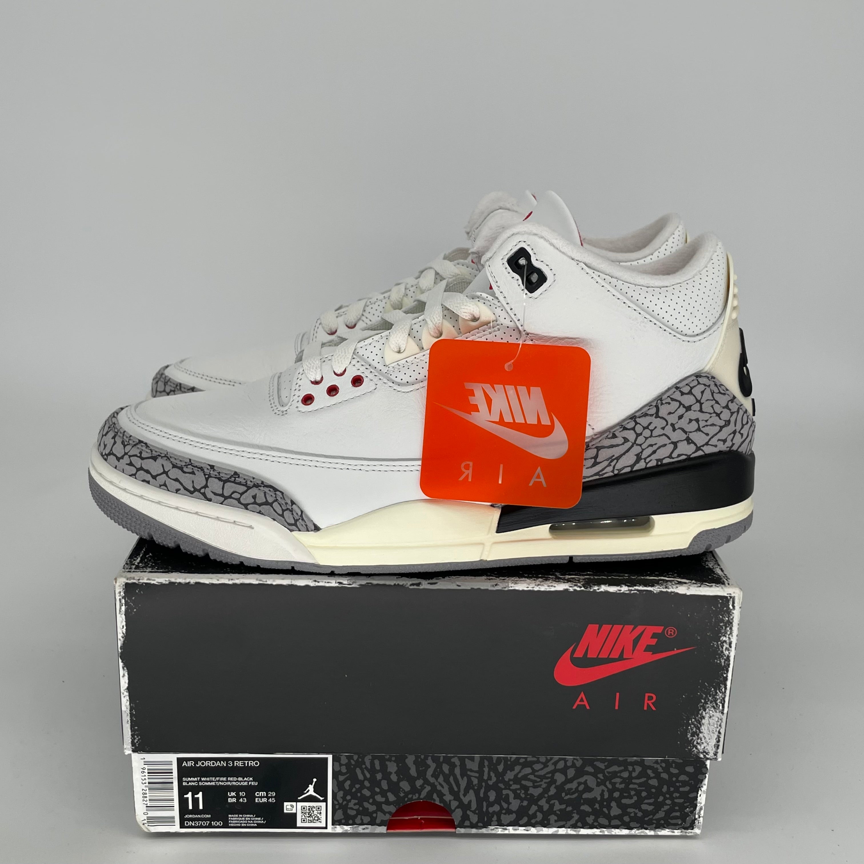 Air Jordan 3 Retro 'White Cement Reimagined' Men's Basketball Shoes Size 11 DN3707 - Authentic Sneakers for Streetwear & Casual Outfits