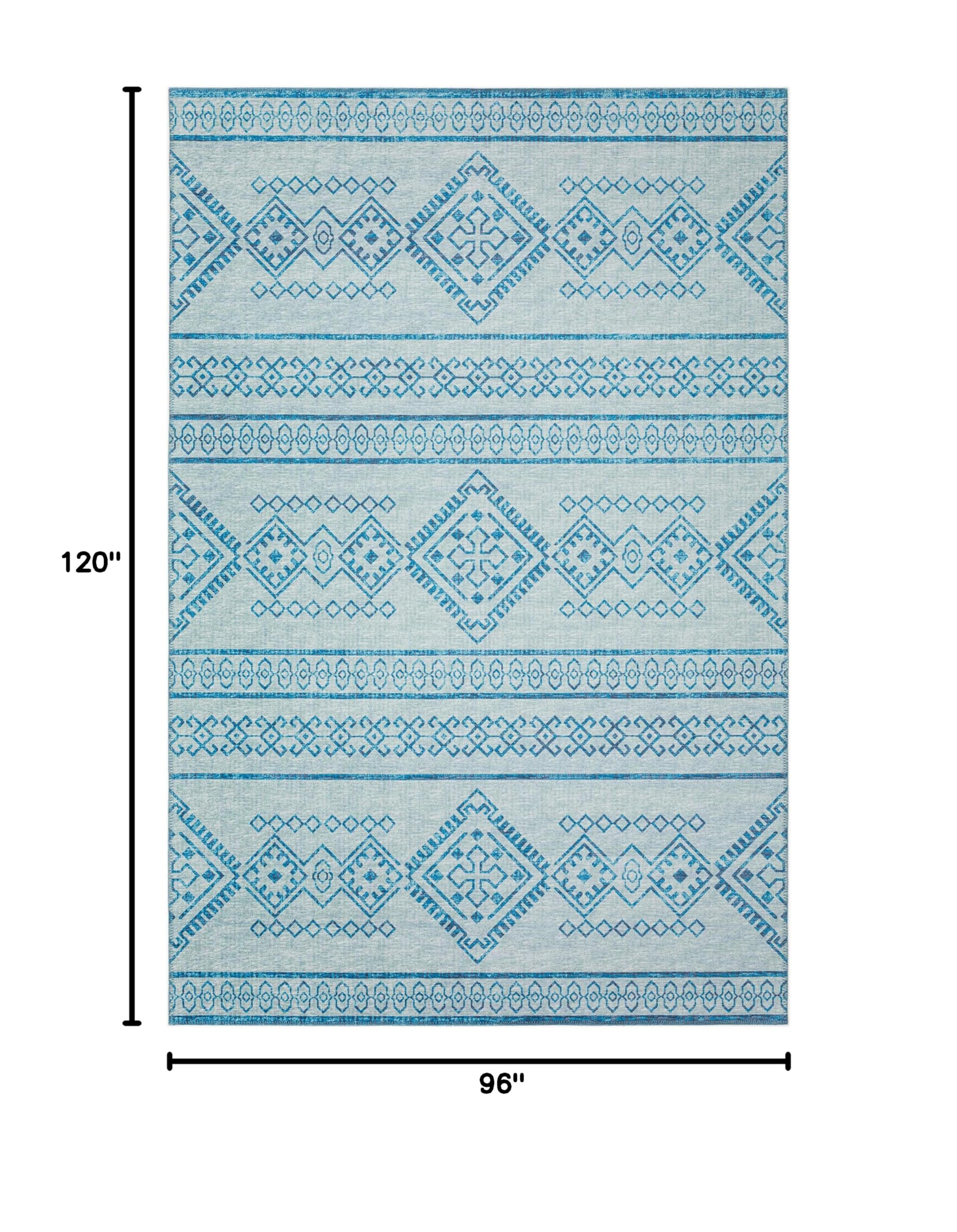 Addison Rugs Yuma AYU44 Blue 8' x 10' Area Rug - Soft Modern Boho Rug for Living Room, Bedroom & Office Decor