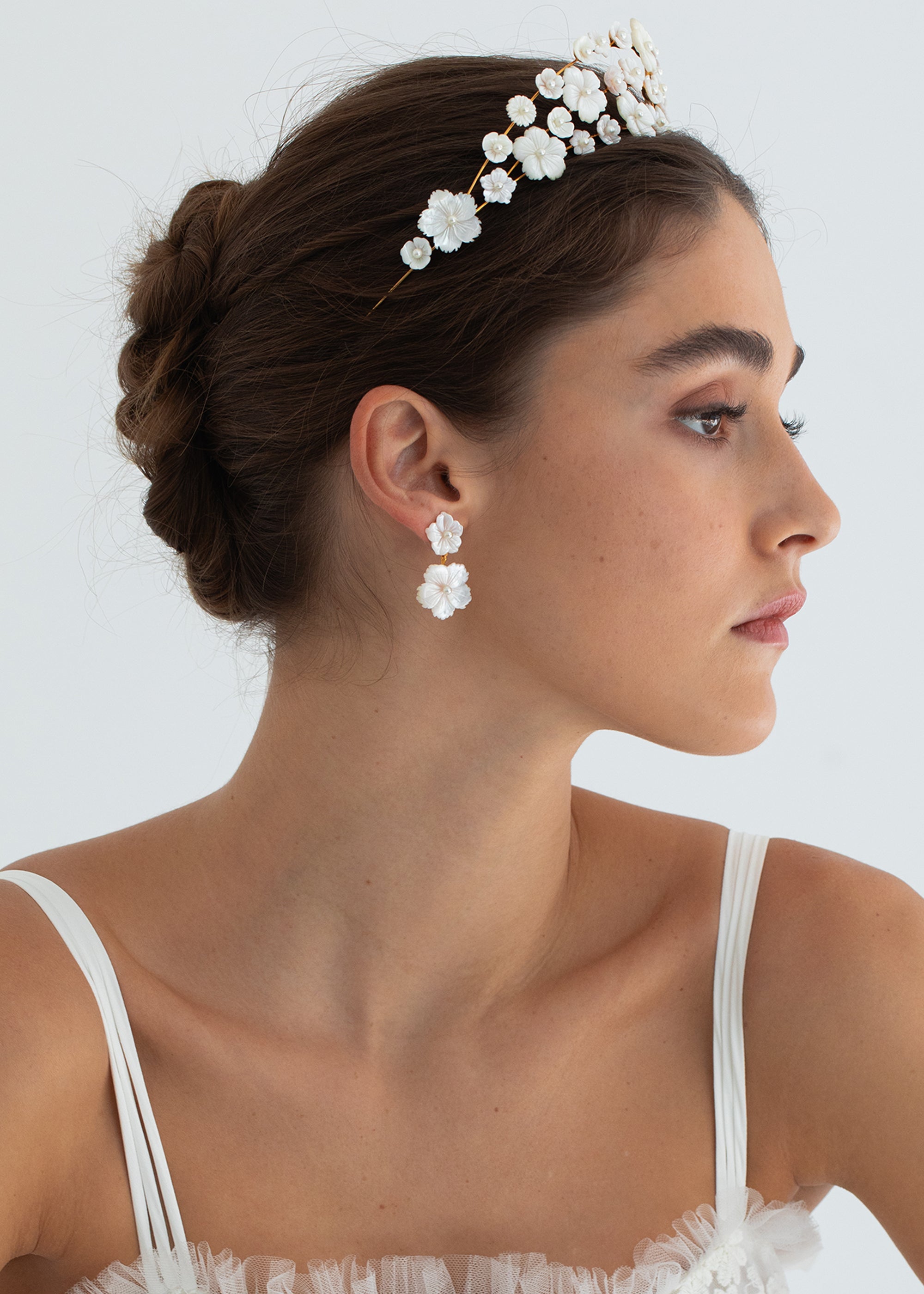 Jenette Crown Mother of Pearl Jewelry - Elegant Necklace for Women, Perfect for Weddings & Special Occasions