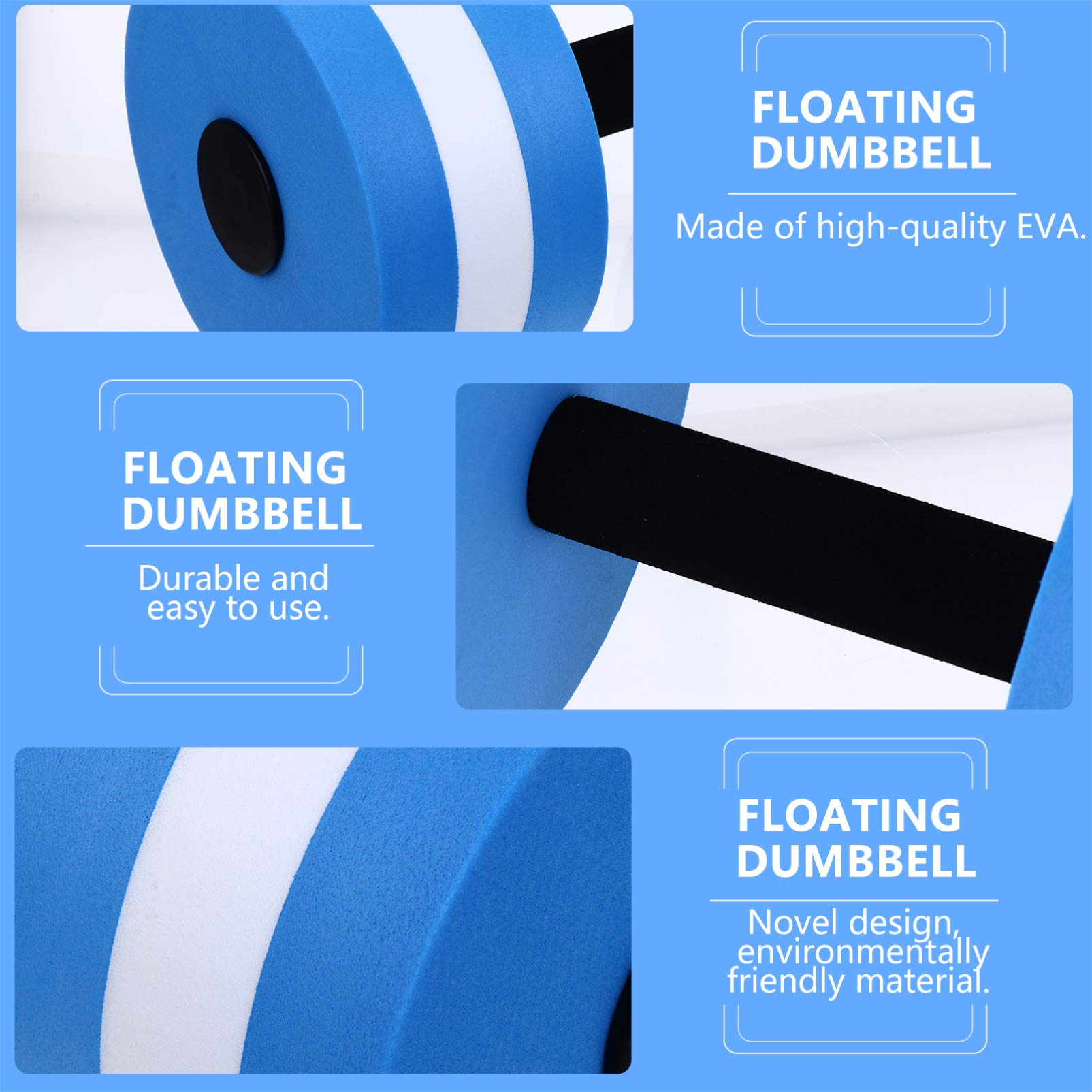 Jojofuny Foam Dumbbell Set - 1 Pair Lightweight Water Dumbbells for Aquatic Aerobics, Pool Fitness & Weight Loss - Perfect for Men & Women Swimming Exercises, Water Resistance Training & Hydrotherapy Workouts