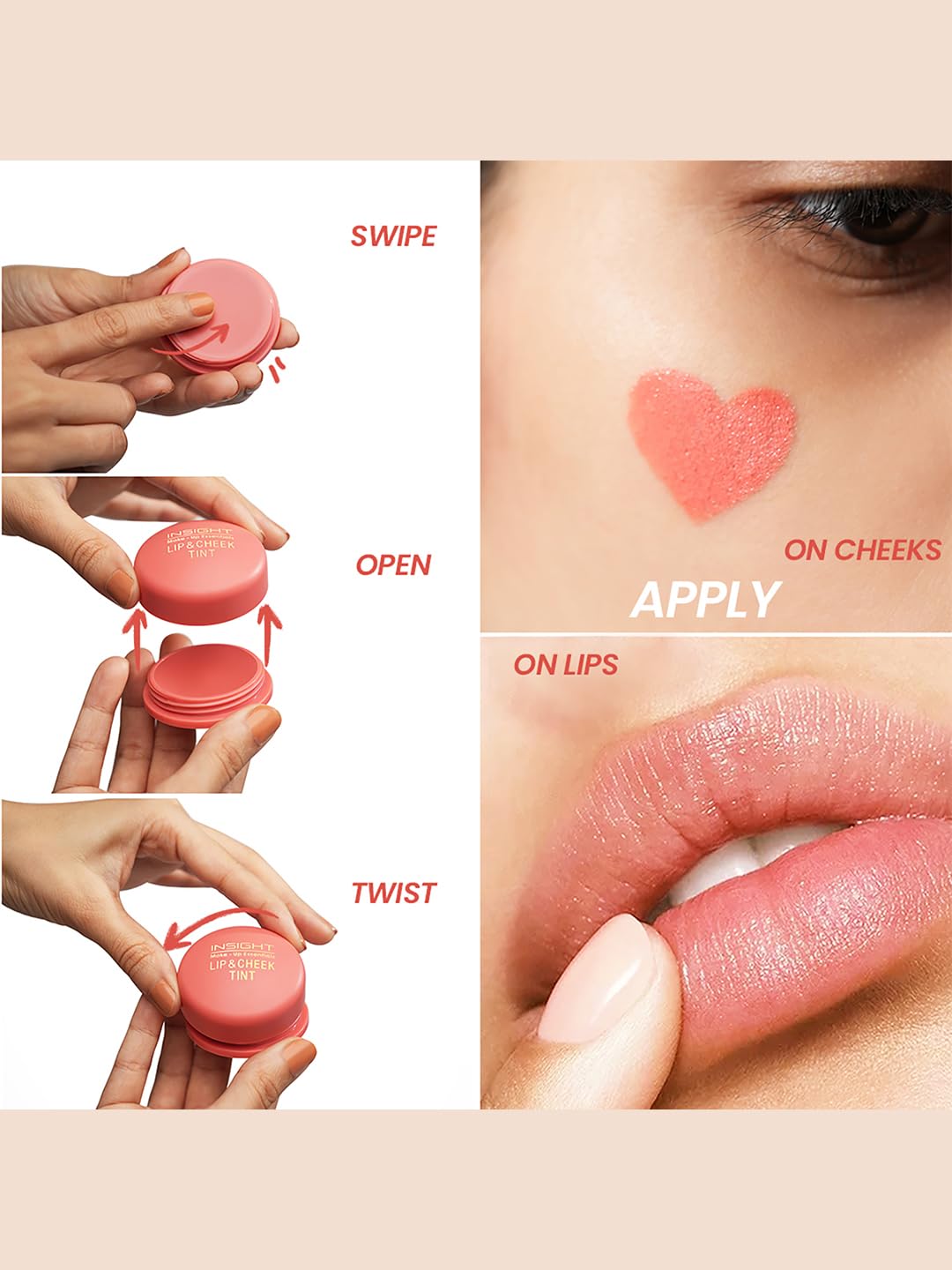 INSIGHT Cosmetics Lip and Cheek Tint - Vitamin E Enriched Matte Stain | Multipurpose Lightweight Makeup | Paraben Free & Long Lasting | Perfect for Everyday Wear & Special Occasions