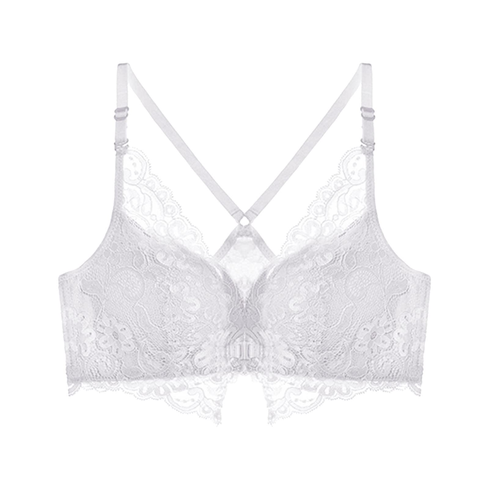 Sexy Lace Push Up Bras for Women - No Underwire Front Closure Cross Back Bralette Set (3-Pack) - Perfect for Date Night, Everyday Wear & Special Occasions