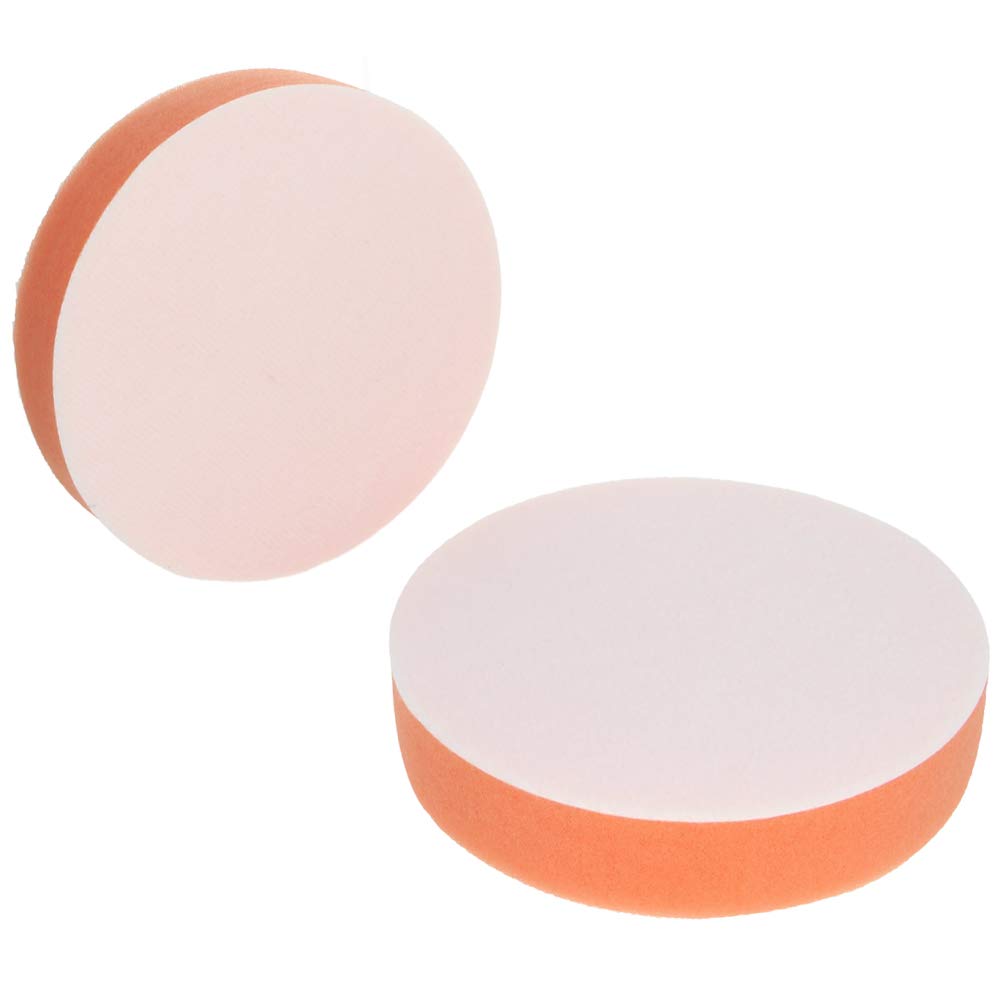 Utoolmart 5-inch Hook and Loop Buffing Sponge Pads - 4-Piece Foam Drill Polishing Pad Kit for Car Detailing, Sanding, Waxing & Paint Correction - Orange Buffing Pads for Automotive Polishing & DIY Projects