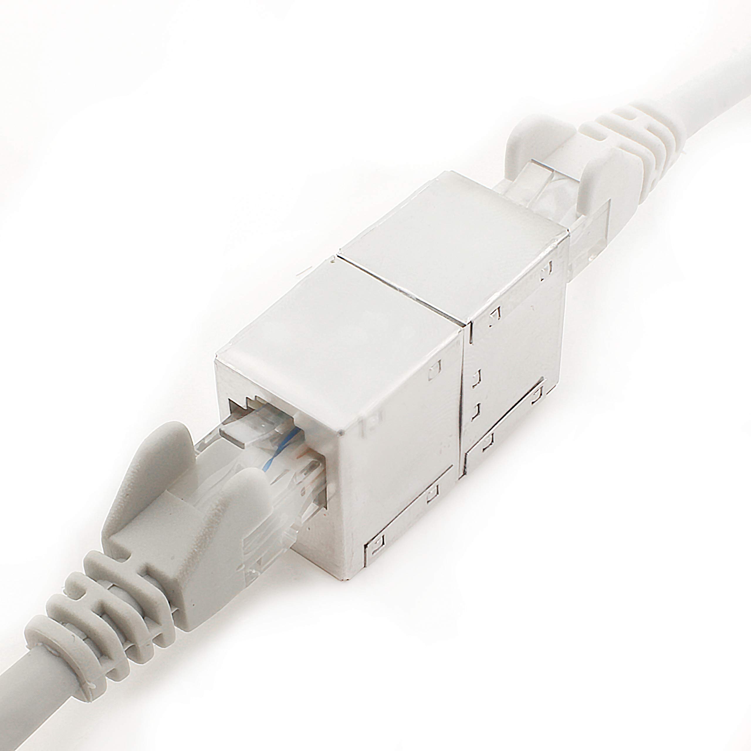 Premium Shielded RJ45 Ethernet Cable Connector - Cat5 Cat6 Cat7 Cat8 Compatible - Full Metal Housing for High-Speed Internet & Network Connections - Ideal for Home Office, Gaming & Server Setups (1-Pack)