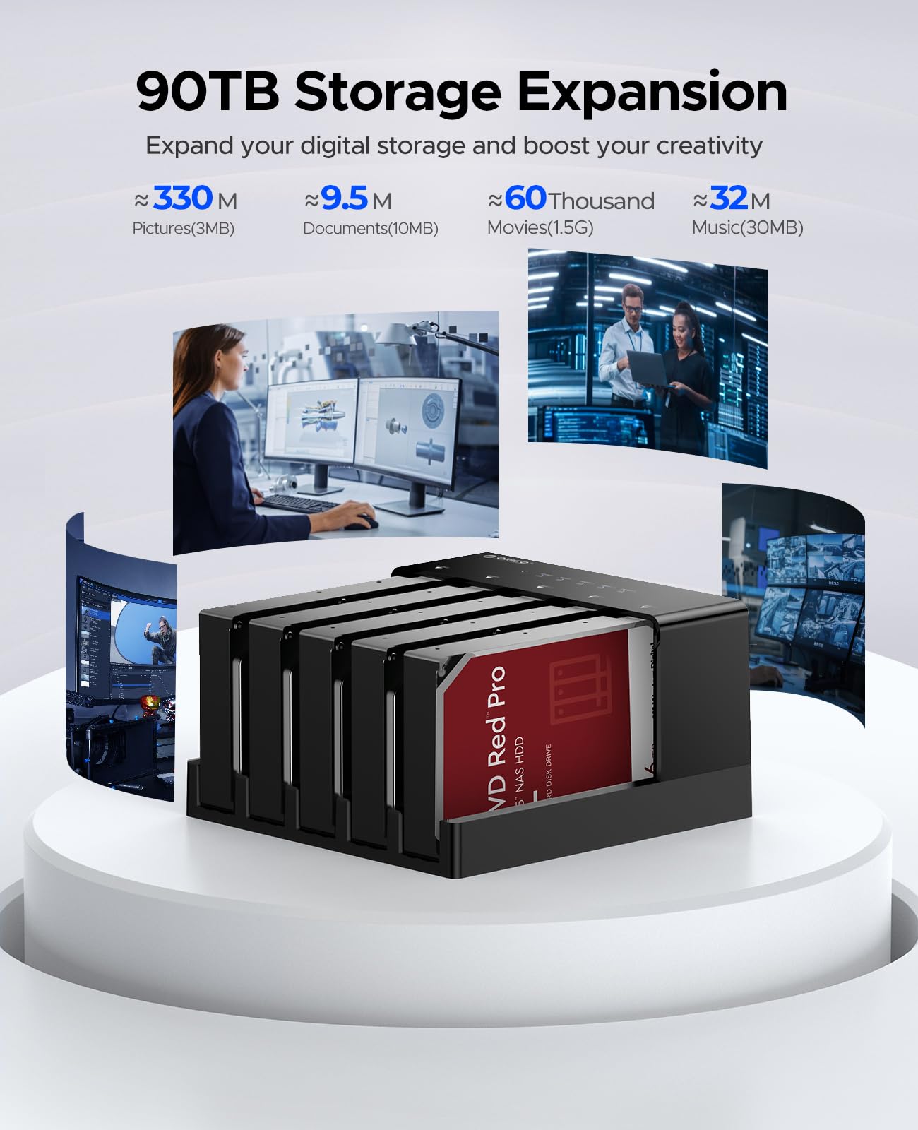 ORICO 5 Bay USB 3.0 Hard Drive Docking Station with Offline Cloning - External 3.5