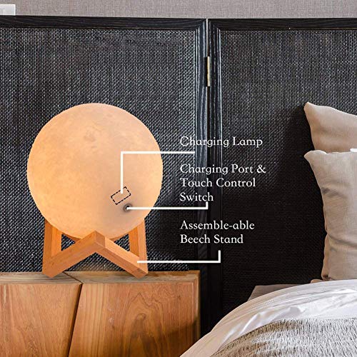 3D Printed Custom Moon Lamp with Picture - Personalized Night Light with Stand for Bedroom, Nursery, or Romantic Gifts