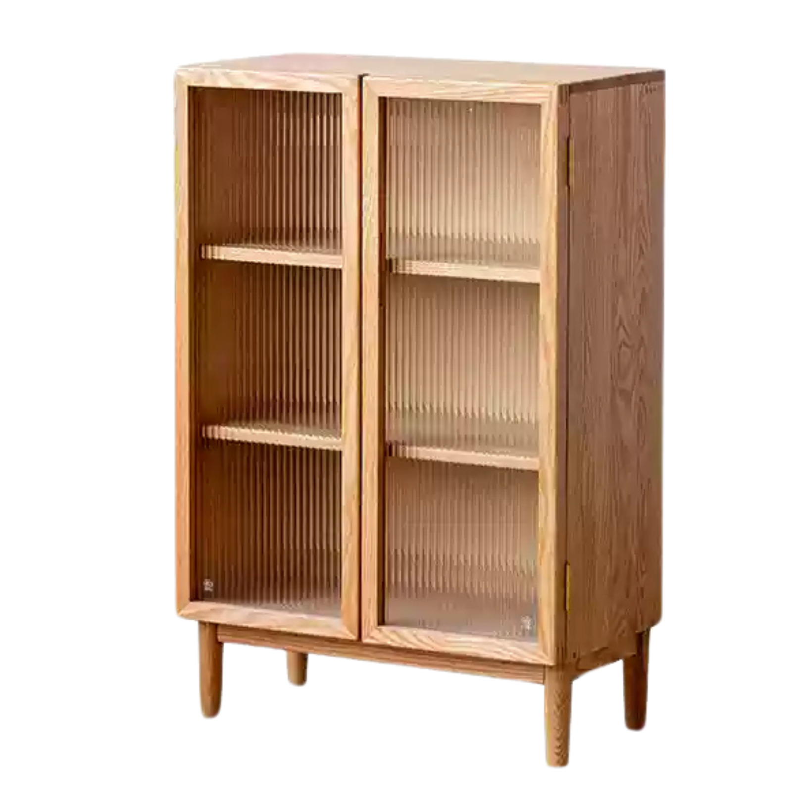 Modern Solid Oak & Beech Wood Side Cabinet - Minimalist Design for Living Room, Bedroom or Office Storage