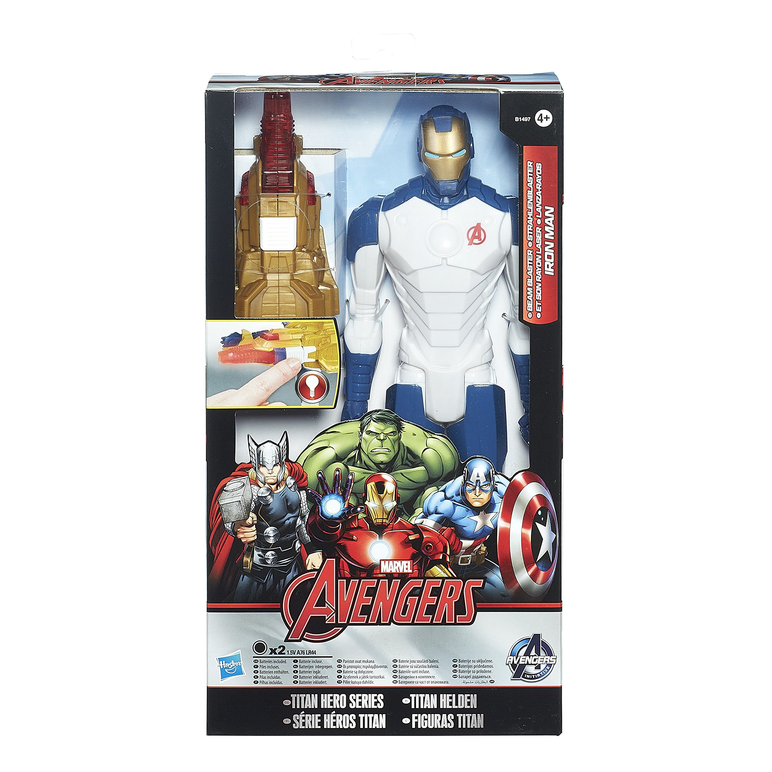 Marvel Avengers Titan Hero Series Beam Blaster Iron Man Action Figure - Superhero Toy for Kids, Collectible Gift for Marvel Fans, Role Play & Display for Home & Office