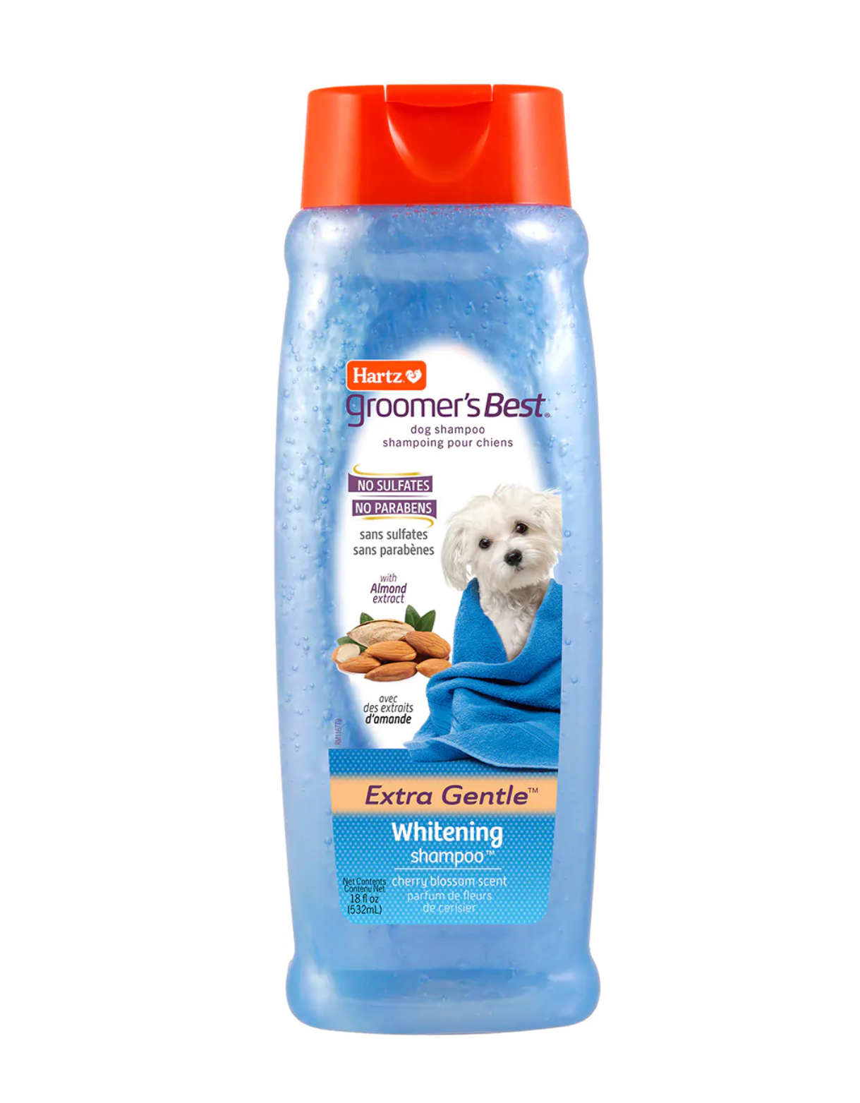 Hartz Groomer's Best Extra Gentle Whitening Dog Shampoo for White & Light-Colored Coats - 18 fl oz (532ml) | pH Balanced, Tear-Free Formula for Puppies & Adult Dogs - Perfect for Bath Time & Show Preparation