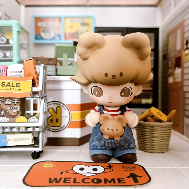 DIMOO Animal Kingdom Series Bear Dad Plush Toy - Cute Stuffed Animal for Kids, Collectible Gift for Fans | Perfect for Bedroom Decor, Birthday Presents & Anime Lovers