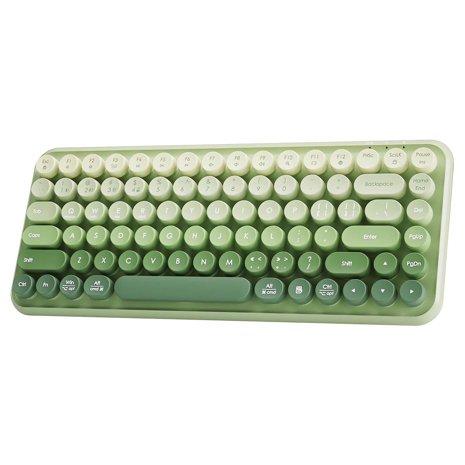 Wireless Typewriter Keyboard - 2.4G/Bluetooth/USB-C, 85-Key Retro for Gaming & Office, Matcha Green
