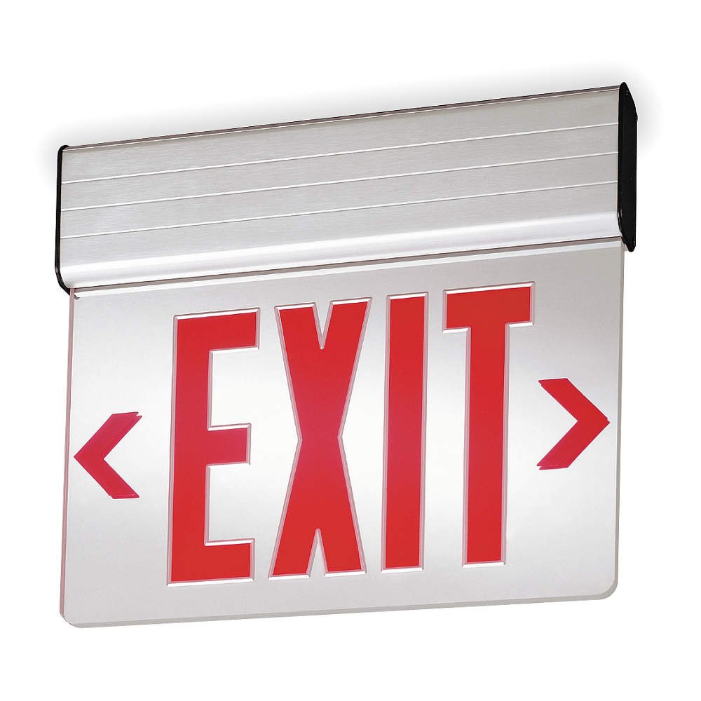 Aluminum LED Exit Sign with Battery Backup - Emergency Lighting for Commercial Buildings, Warehouses & Offices