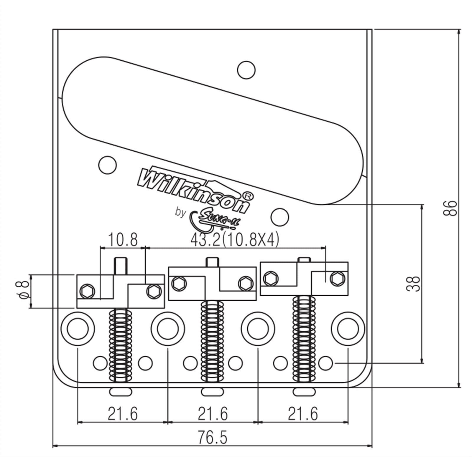 Vintage Style Fixed Tele Electric Guitar Bridge with Brass Saddles - Gold/Silver Replacement Part for TL Bridge | Perfect for Guitar Repair, Upgrades & Custom Builds
