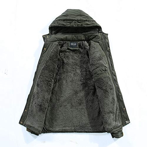 Men's Winter Thick Parka Jacket - Warm Windproof Hooded Military Style Coat for Cold Weather | Outdoor Activities & Casual Wear