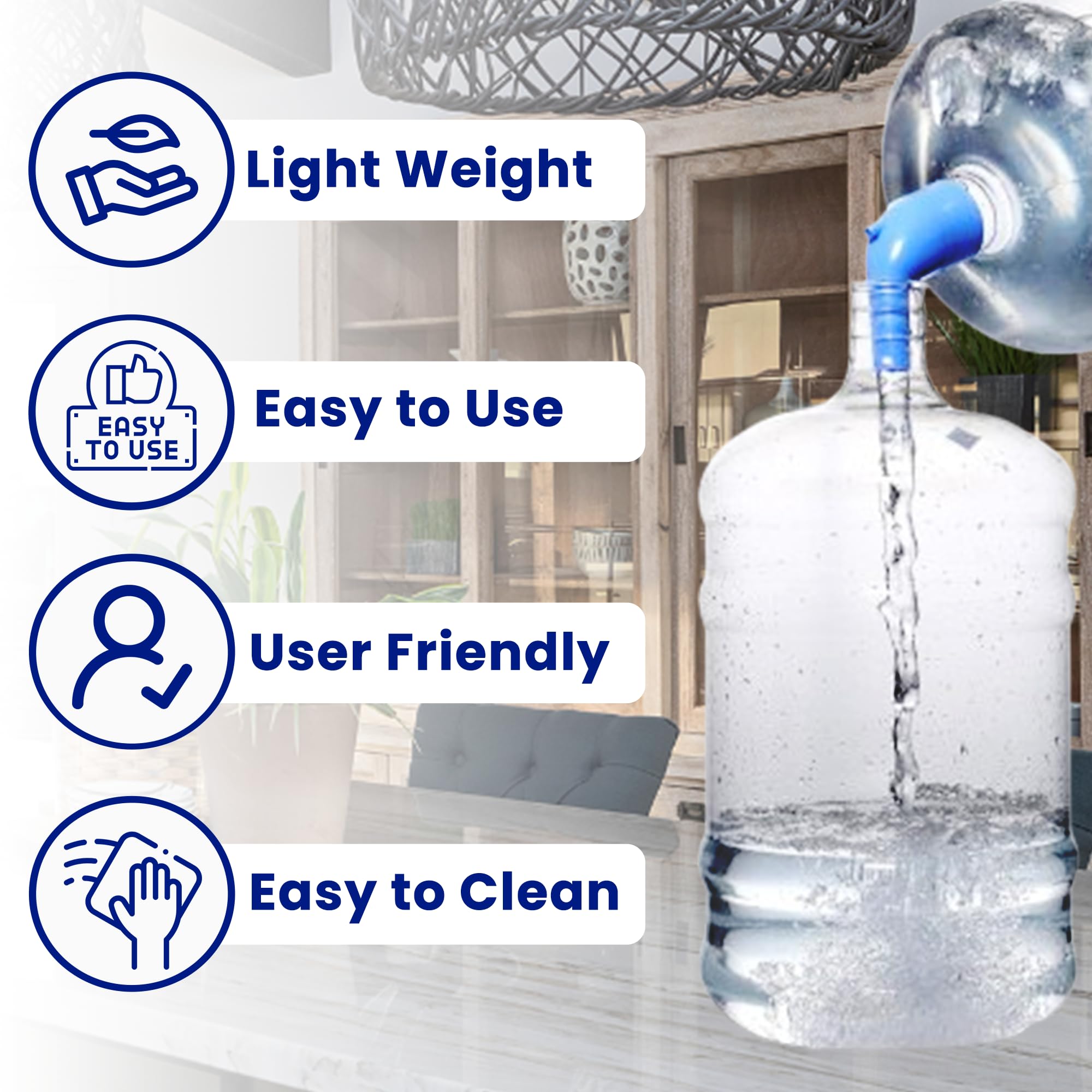Blue Rain Smart Kitchen Funnel - Flexible Plastic Funnel for 20L Water Bottles & Small Containers | Durable, Easy-to-Use Kitchen Gadget for Cooking, Baking, and Liquid Transfer