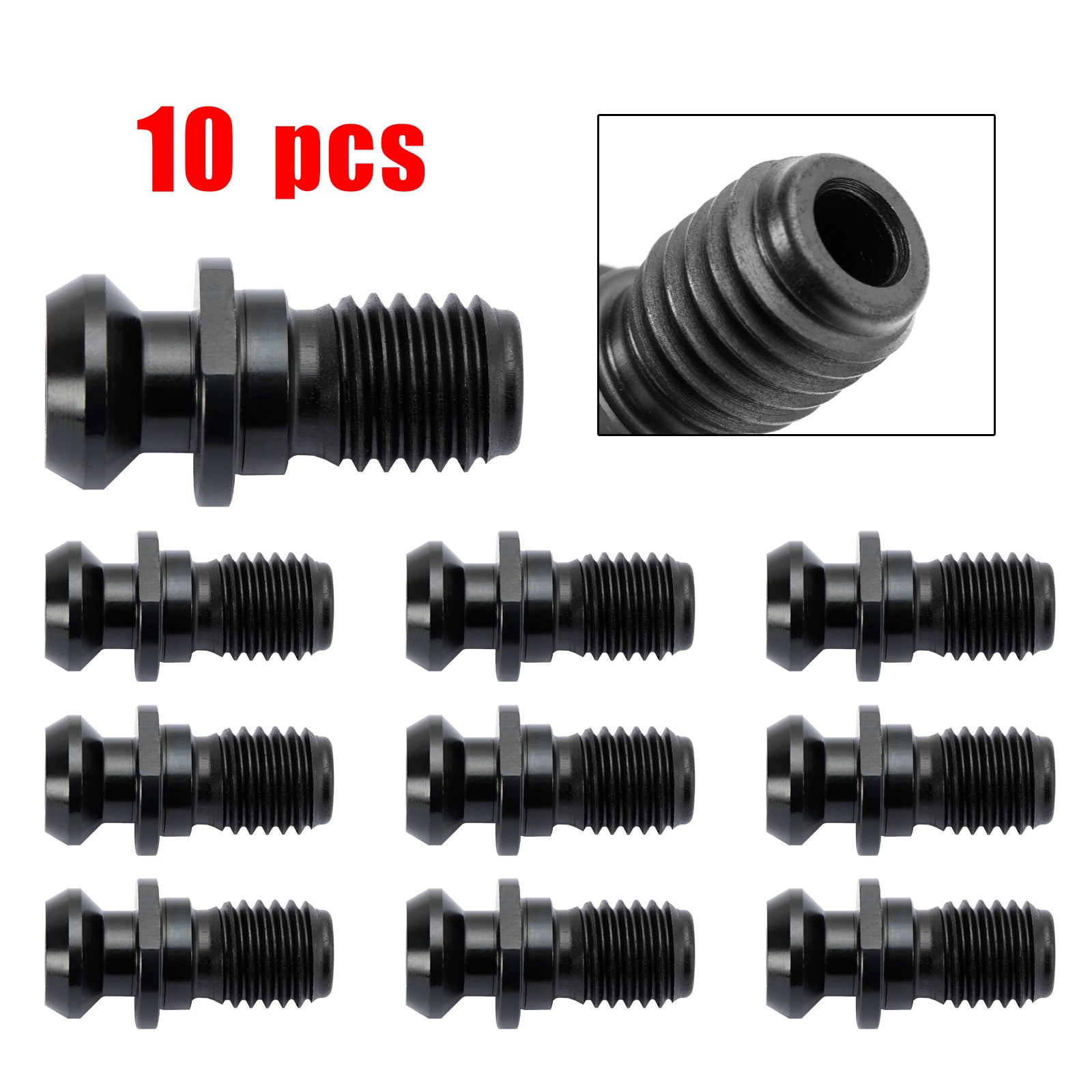 10 Pcs CAT40 45° 0.740 Pull Stud Retention Knob for Mazak Fadal CNC Machines - High Precision Tool Holder Accessories for Milling, Drilling & Lathe Operations