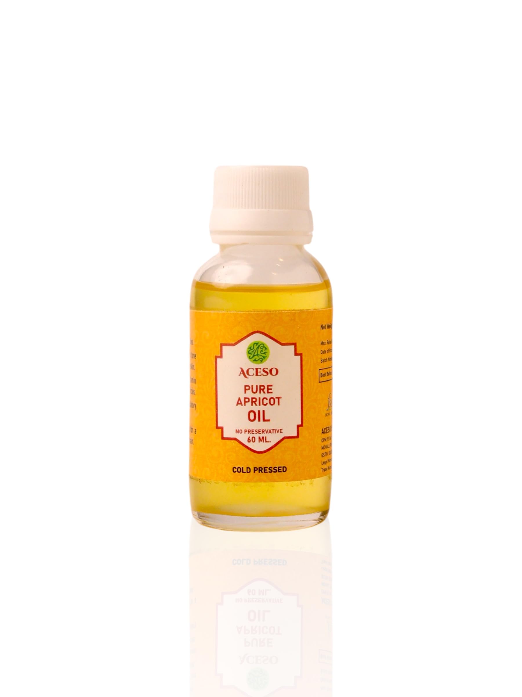 **Aceso 100% Pure Cold Pressed Apricot Kernel Oil for Skin & Hair Care - Natural Moisturizer, Nourishing Body Massage Oil, Hydrating Facial & Scalp Treatment - Rich in Vitamins A & E - 60ml - Perfect for Dry Skin, Hair Growth & Relaxing Spa Nights**