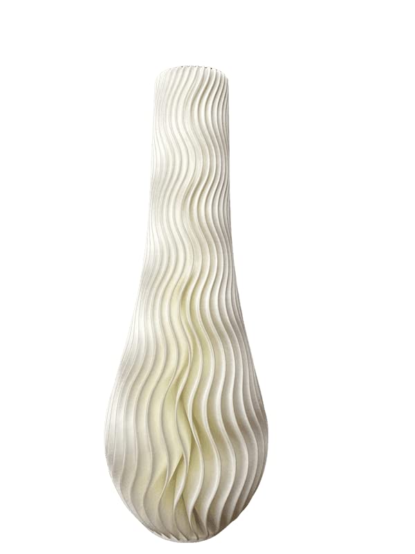 3D Printed Wavy Vase - Small Silky Gold Home Decor for Modern Living Room, Office & Wedding Centerpiece