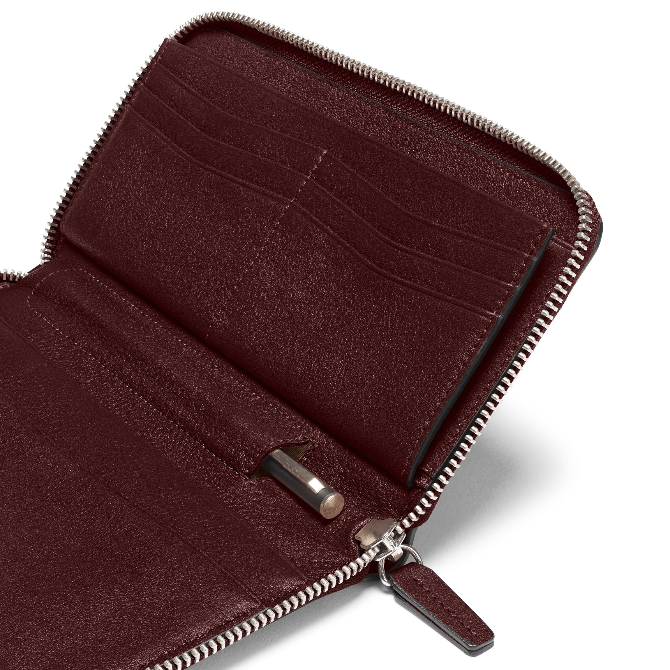 Windsor Checkbook Wallet in Bordeaux - Slim Leather Checkbook Cover with RFID Protection - Perfect for Business, Travel & Everyday Use