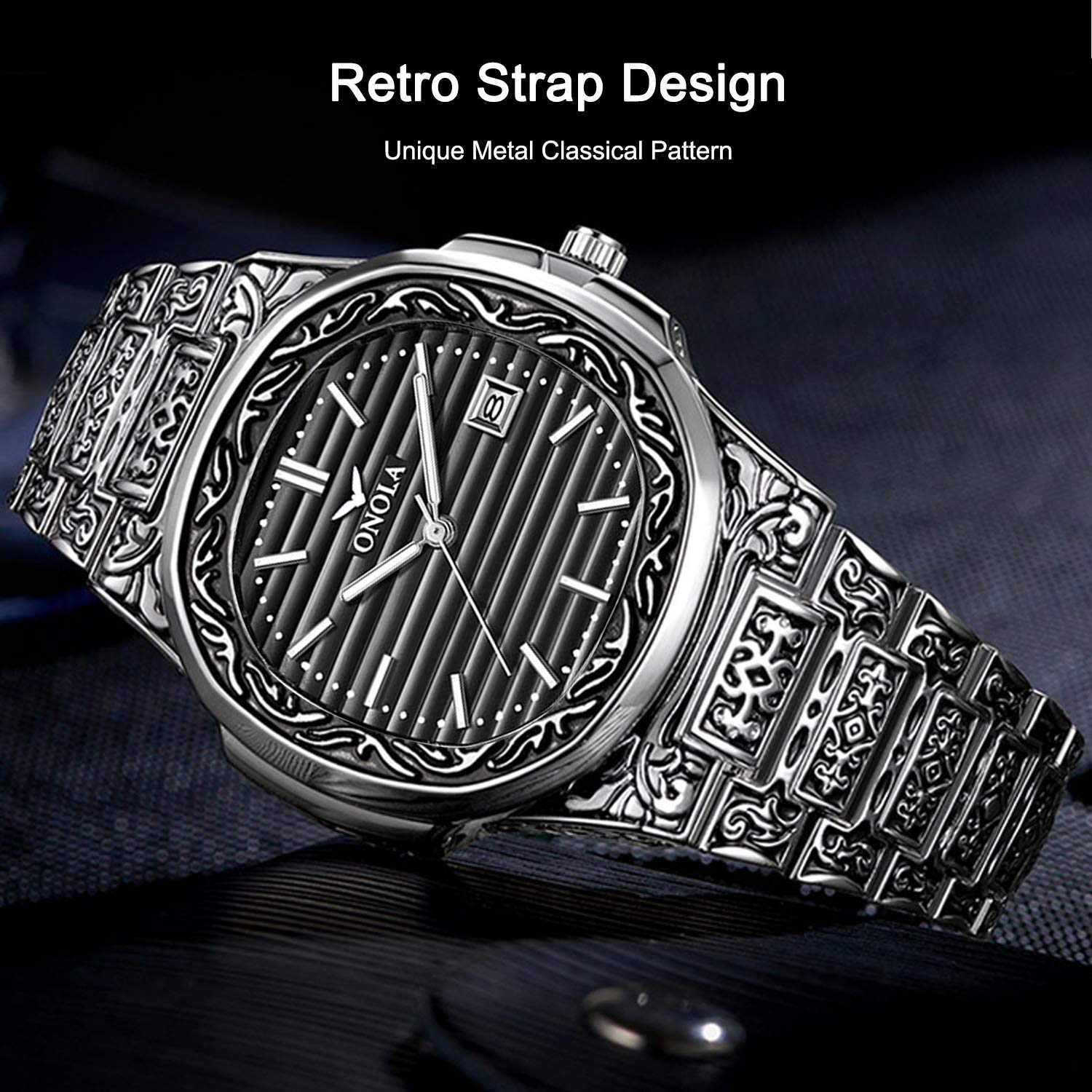Vintage Men's Watch - Analog Quartz with Date & Stainless Steel Strap for Business & Casual Wear