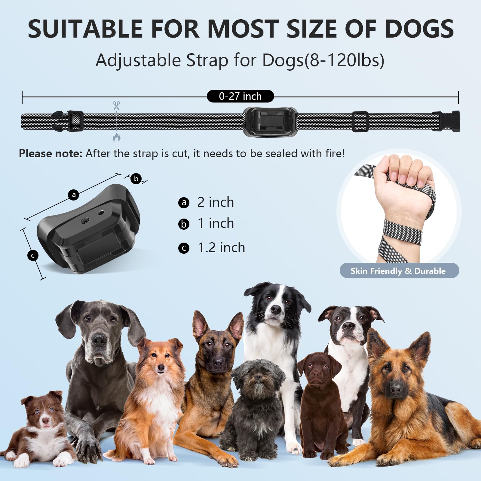 Citronella Anti-Bark Collar for Dogs - Adjustable Spray & Sensitivity Levels with 1 Refill - No Shock Automatic Bark Control for Small, Medium & Large Dogs - Perfect for Training, Outdoor Use & Noise Reduction