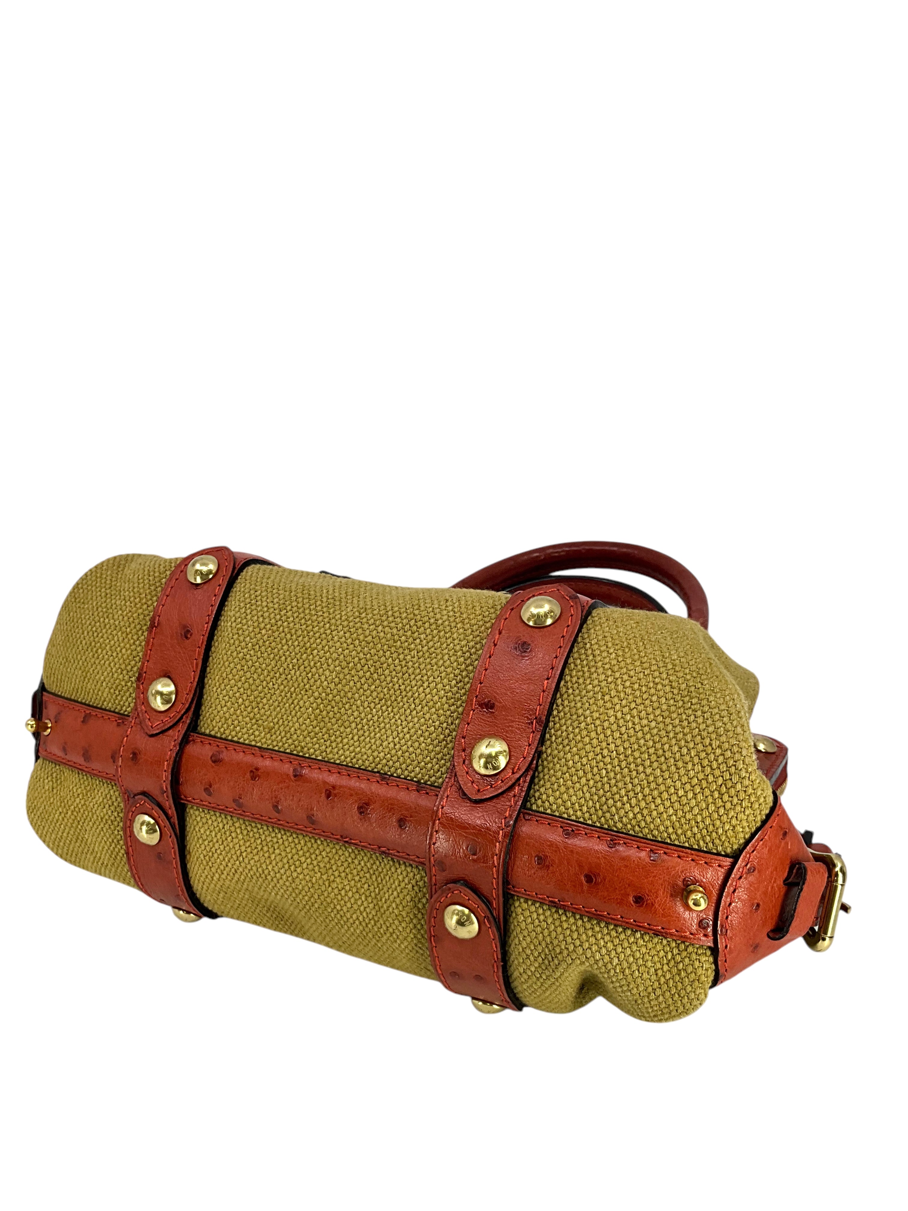 Authentic Louis Vuitton Limited Edition Sac de Nuit PM Bag - Vintage Trianon Canvas & Ostrich Leather Luxury Handbag for Women | Perfect for Evening Events, Date Nights & Special Occasions