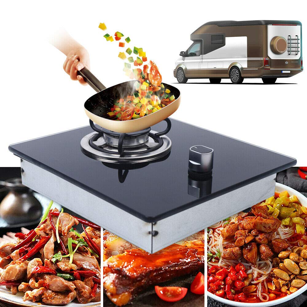 Portable Built-In LPG Gas Stove for RV, Camper, Boat & Caravan - 3D Air Intake & Adjustable Flame - Perfect for Outdoor Cooking, Camping & Road Trips