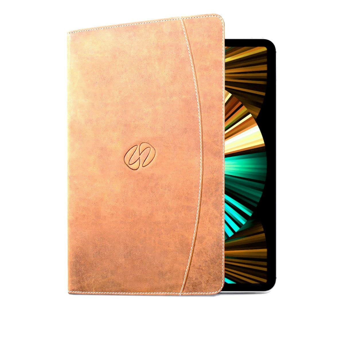 Premium Genuine Leather Folio Case for iPad Pro 12.9 (5th Generation) - Vintage Style Protective Cover with Auto Sleep/Wake - Perfect for Business, Travel & Home Office Use