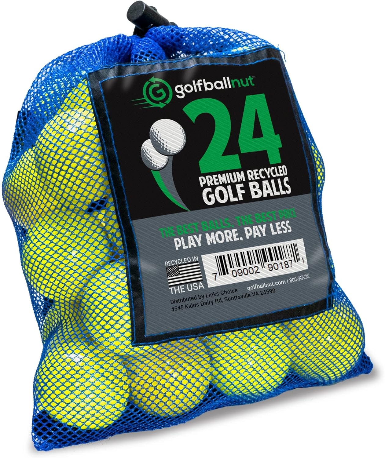 Premium Used Bridgestone Yellow Mix Golf Balls - 50 Pack in Durable Mesh Bags | Practice & Tournament Ready | Perfect for Driving Range, Backyard Practice & Golf Course Play