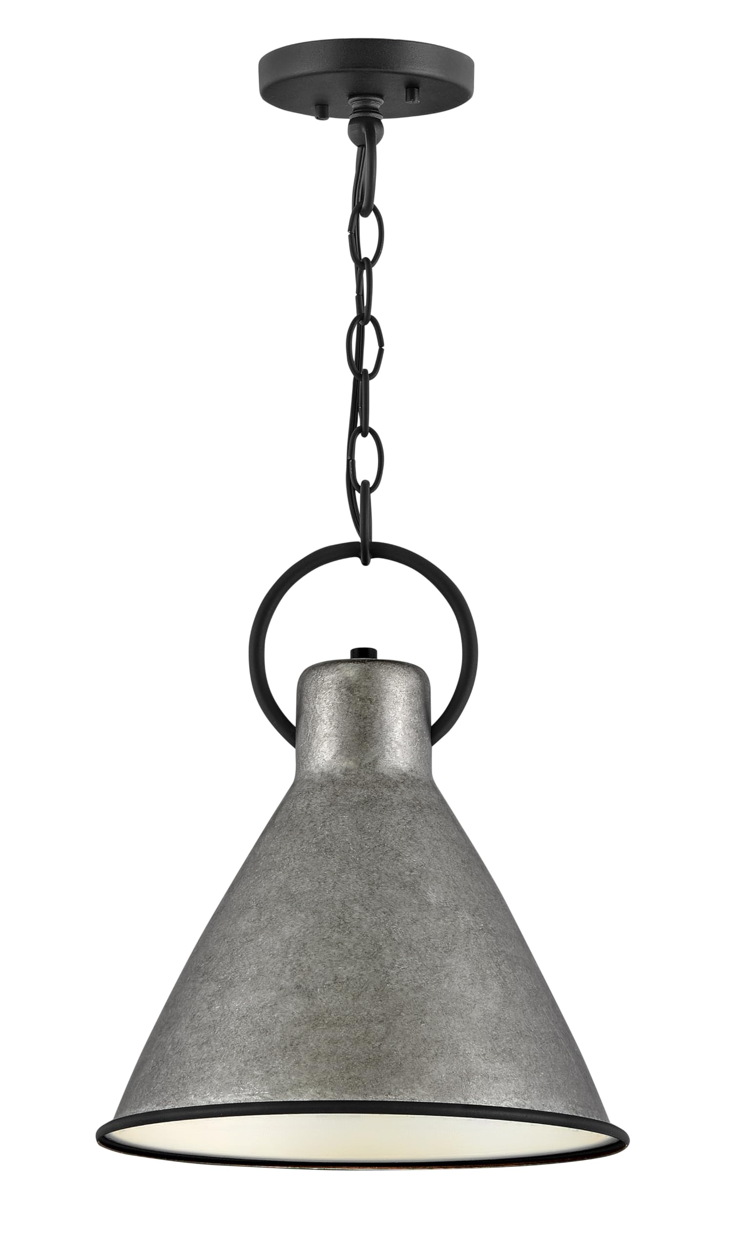 Hinkley Winnie Collection One Light Medium Pendant - Rustic Pewter & Textured Black Finish | Farmhouse & Industrial Ceiling Lighting for Kitchen, Dining Room, Entryway