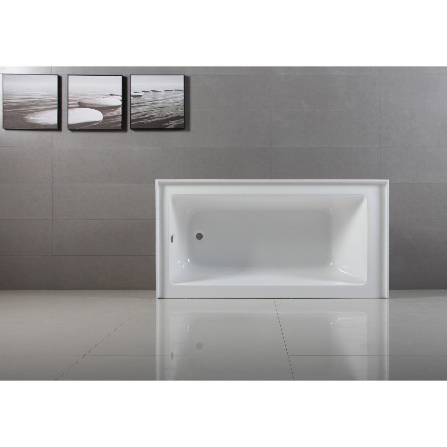 Aqua Eden VTAP603622L 60 Inch Acrylic Rectangular 3-Wall Alcove Bathtub - Left Hand Drain, Glossy White - Perfect for Modern Bathroom Renovations & Spa-Like Relaxation