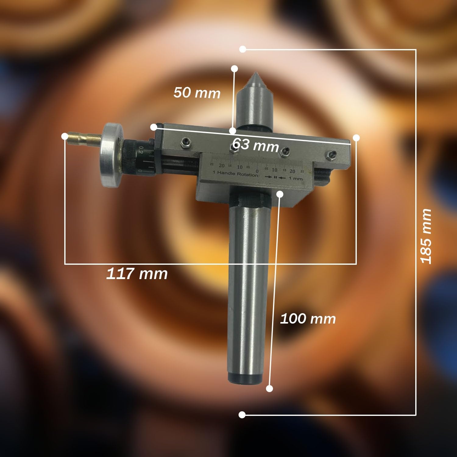 High Precision Taper Turning Attachment with Revolving Live Center for Lathe Machines - Metric (Morse Taper 3MT) | Perfect for Metalworking, Woodturning & DIY Projects