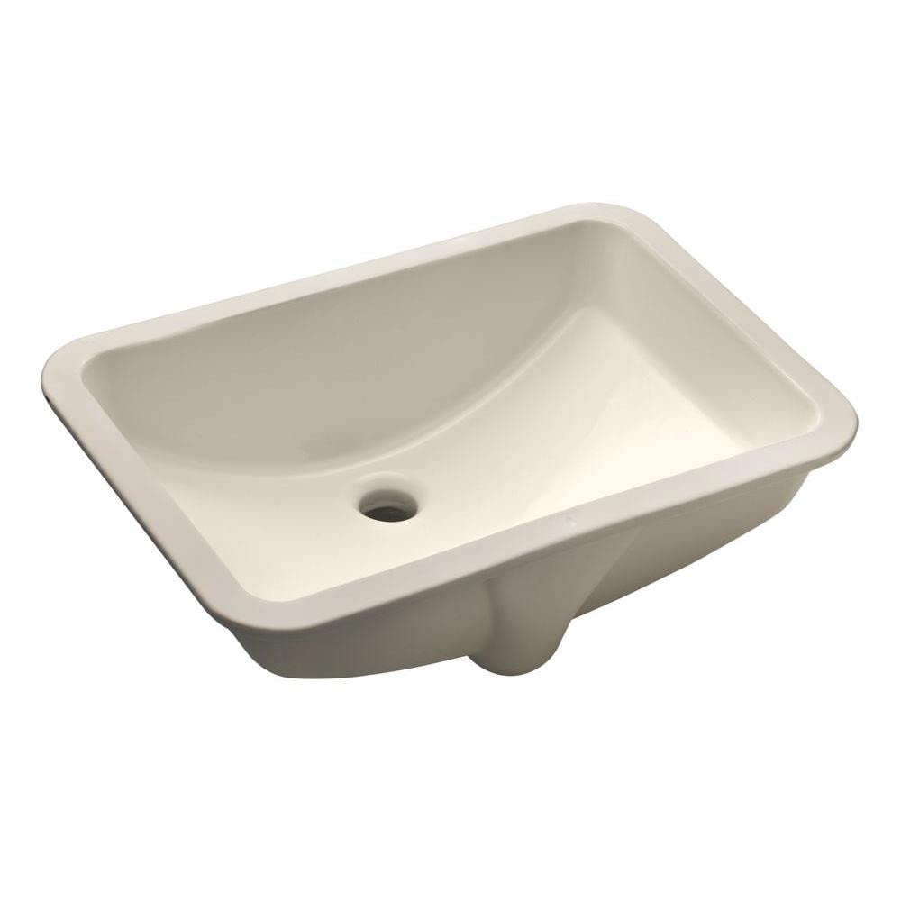 21-Inch Rectangular Undermount Single Bowl Bathroom Sink in Bisque - Perfect for Modern Vanities and Small Bathroom Remodels