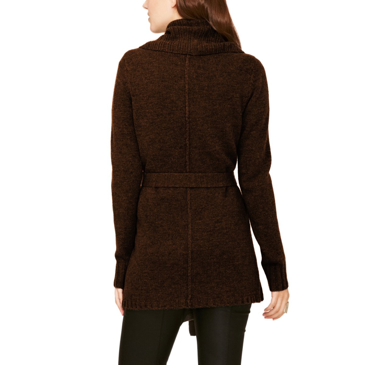 Parisbonbon Women's 100% Cashmere Long Sleeve Cardigan Sweater - Soft & Warm Chocolate Brown Pullover - Perfect for Office, Travel & Casual Outfits (Size 3XS)