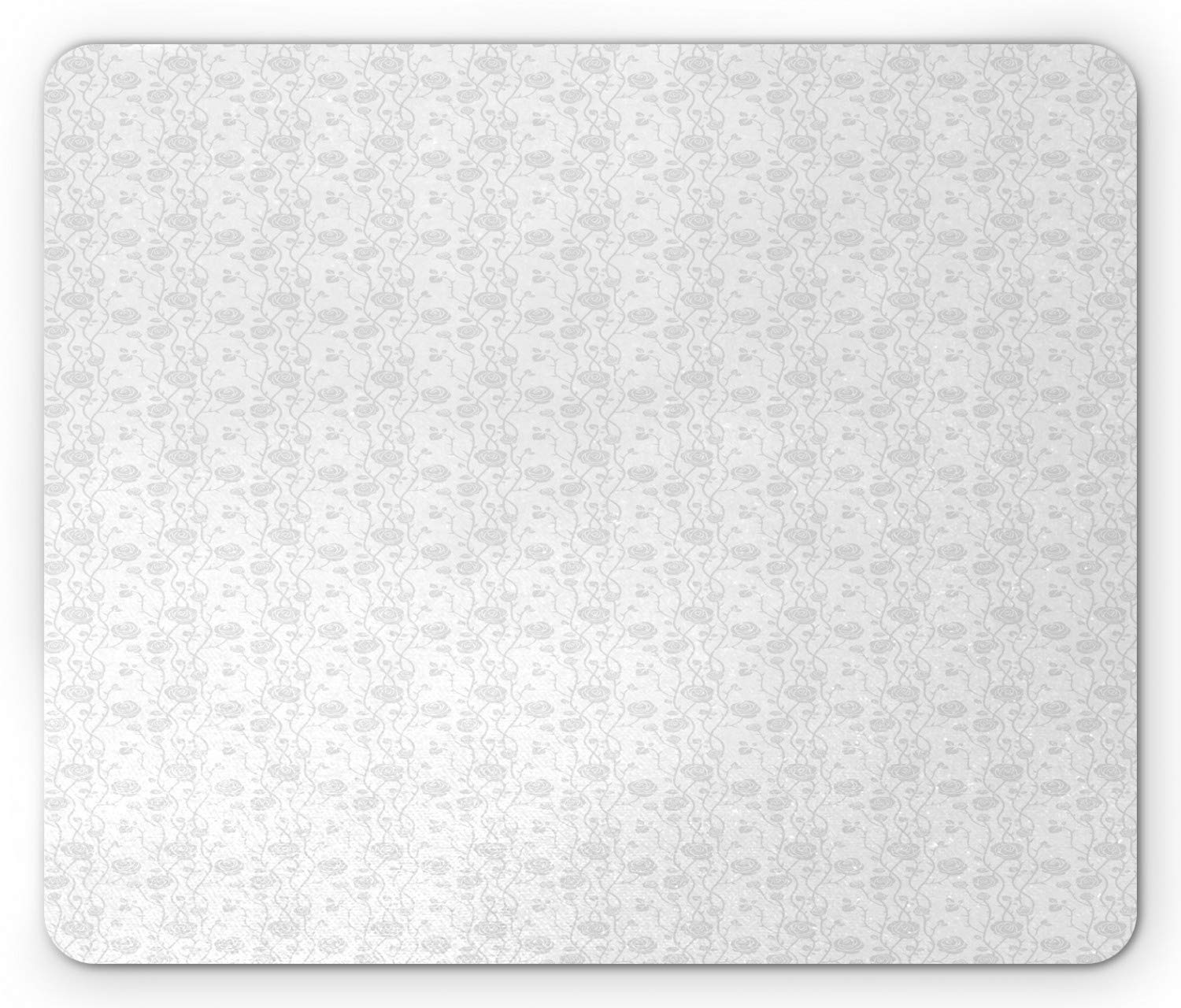 Ambesonne Floral Mouse Pad with Romantic Roses - Pastel Grey & White Non-Slip Rubber Mousepad for Office, Gaming & Home Use - Standard Size Rectangle Computer Mouse Mat