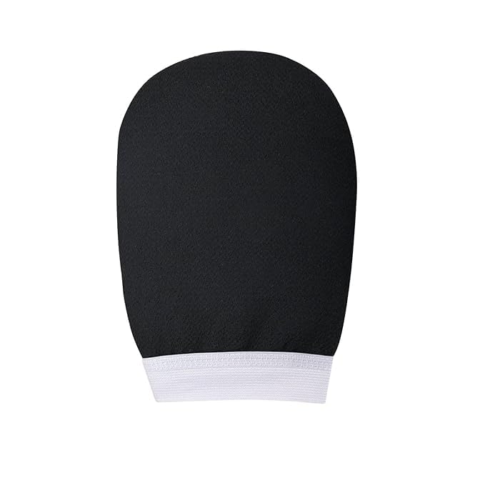 SOHETA Exfoliating Glove - Pure Viscose Fiber Body Scrubber for Dead Skin & Tan Removal, Double-Layered Exfoliating Gloves for Face & Body Care (Black) | Perfect for Spa, Shower & At-Home Skincare Routine
