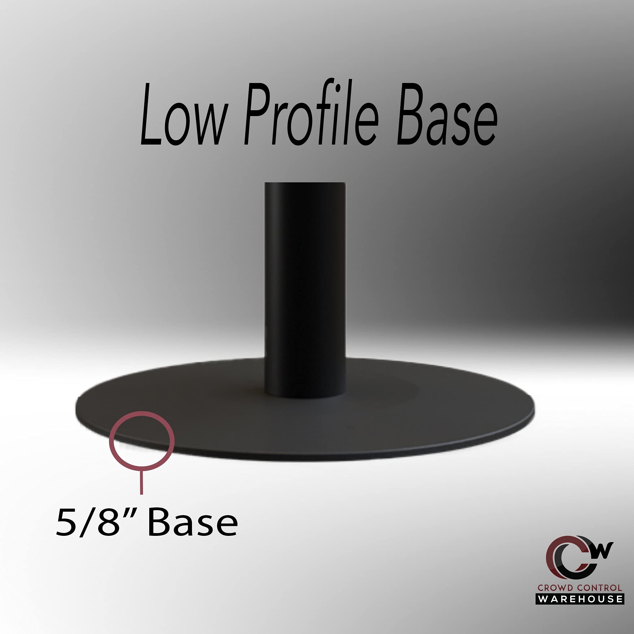 Retractable Belt Barrier Stanchion Set of 2 - Low Profile Base with Red Posts & 7.5ft Blue Belt - CCW Approved for Crowd Control | Perfect for Events, Queues, and Retail Spaces