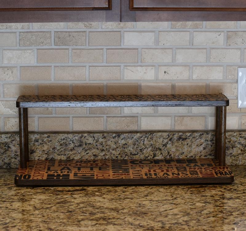 Barista Theme Counter Caddies™ - 24 Straight Shelf Organizer for Coffee Shops & Home Kitchens | Perfect for Espresso Machines, Coffee Pods & Condiment Storage