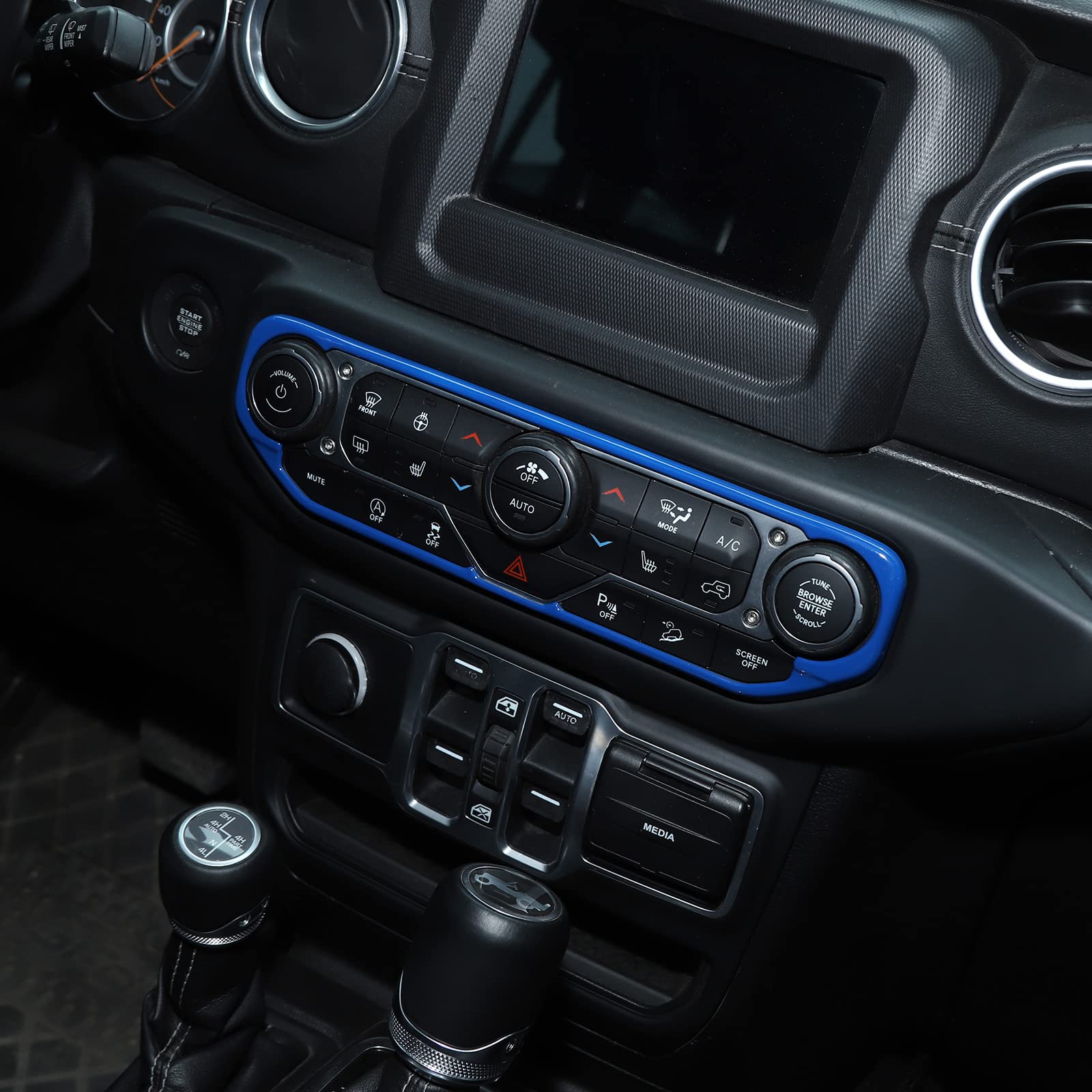 2018-2022 Jeep Wrangler JL/JLU & Gladiator JT AC Vent Trim Panel Cover - Blue Interior Dashboard Accessory Kit for Car Customization & Off-Road Style Upgrade