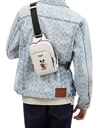 Coach Disney X Coach Track Pack 14 Crossbody Bag with Mickey Mouse Print - Stylish Mini Backpack for Women, Perfect for Travel, Work & Everyday Use