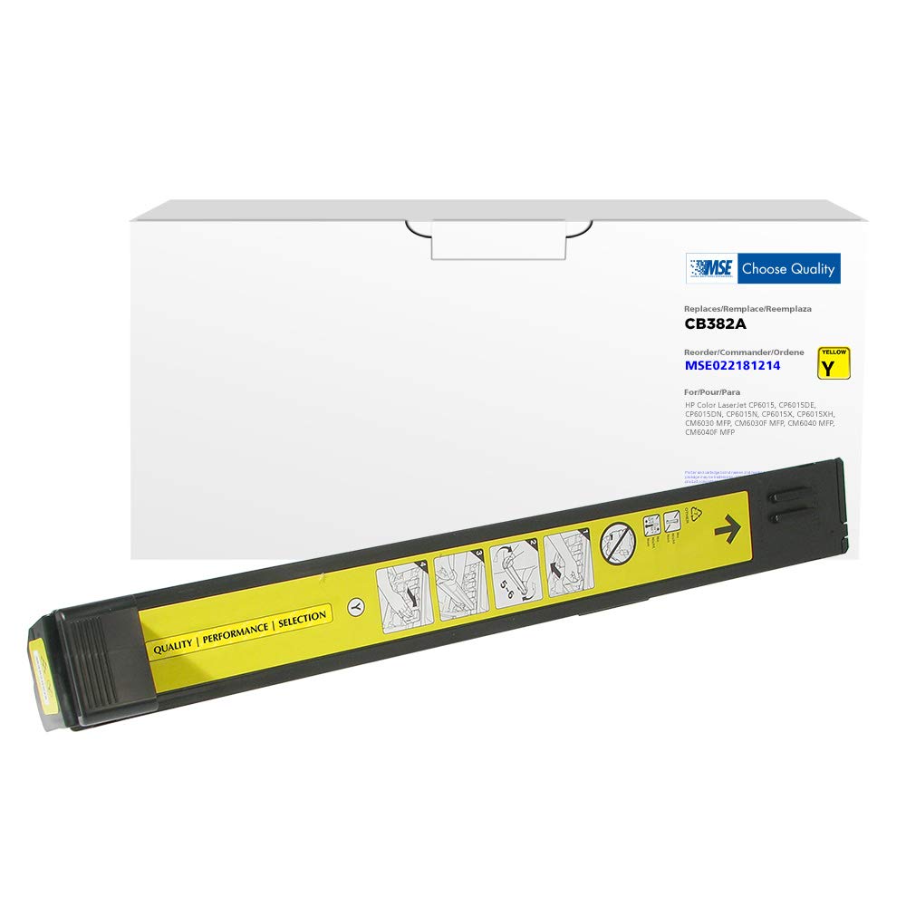 High-Quality MSE Remanufactured Toner Cartridge Replacement for HP CB382A/HP 824A - Yellow | Compatible with HP LaserJet Printers | Perfect for Office & Home Printing Needs