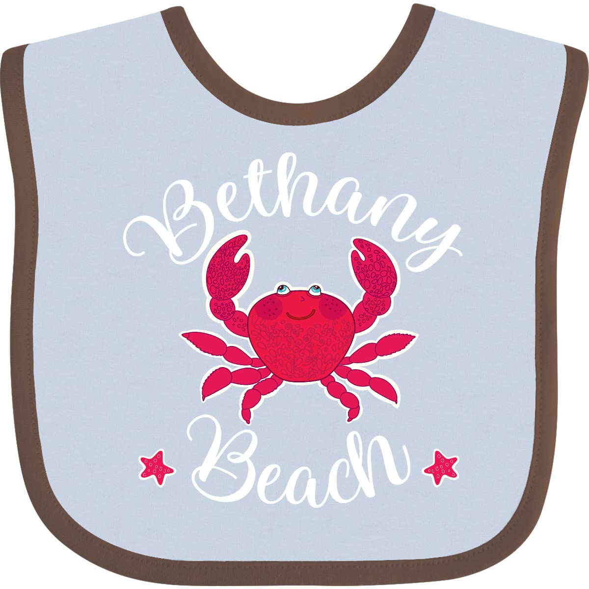 Inktastic Bethany Beach Delaware Baby Bib - Soft Cotton Drool Bib for Infants & Toddlers - Perfect for Feeding, Teething, and Everyday Use