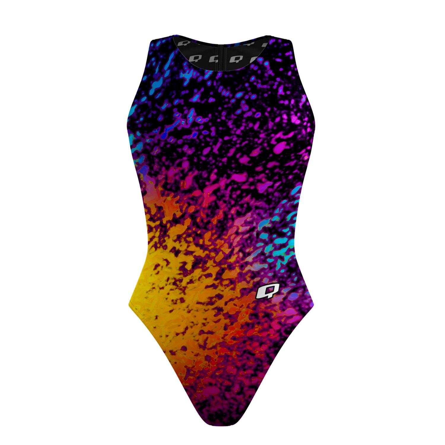 Retro Splash Women's Water Polo Swimsuit - Classic Cut One Piece Bathing Suit for Competitive Swimming & Beach Volleyball