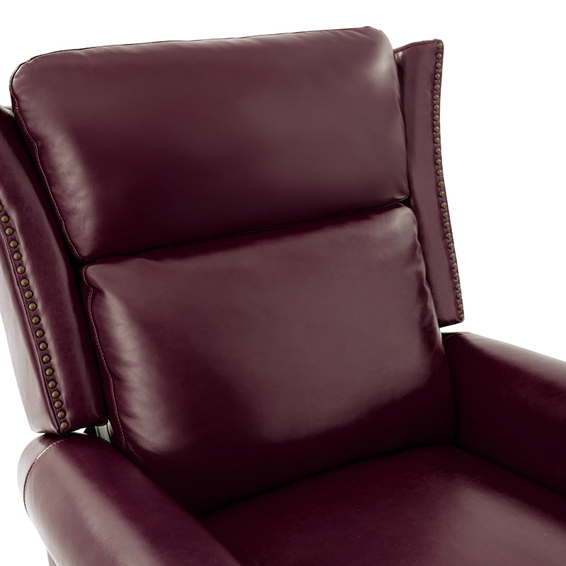 Martina Genuine Leather Manual Swivel Glider Recliner Chair - Comfortable Living Room Seating for Relaxing, Reading & Nursing