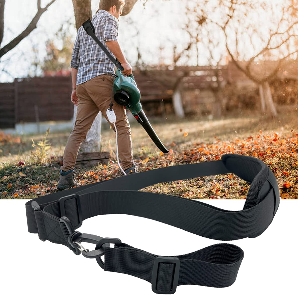 **Universal Black Shoulder Strap for Leaf Blowers & String Trimmers – Compatible with EGO Weed Eater & Most Brands (1 Pack) – Ergonomic Support for Gardening, Landscaping & Yard Work**