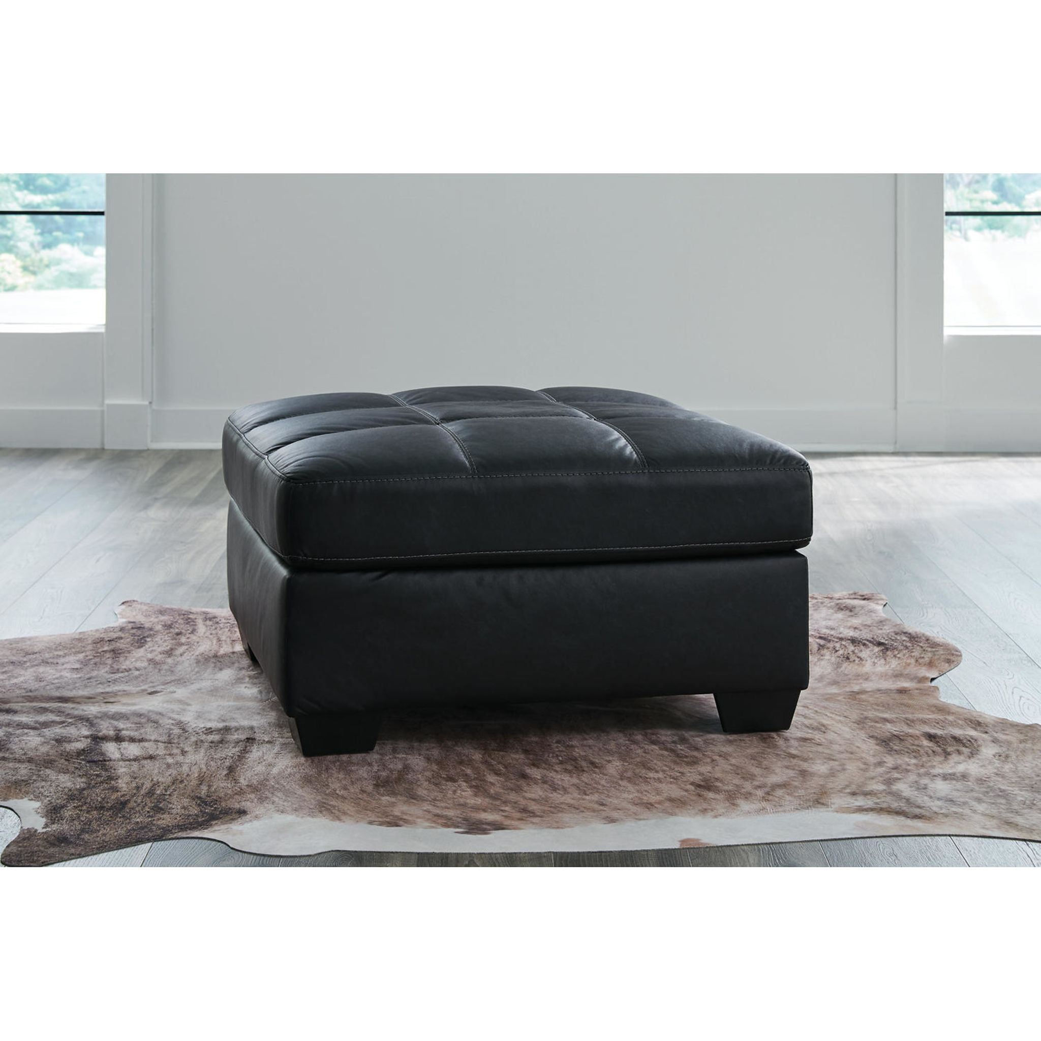 Barlin Mills Oversized Accent Ottoman - Large Round Footstool Pouf with Storage, Soft Tufted Upholstery for Living Room, Bedroom & Home Decor