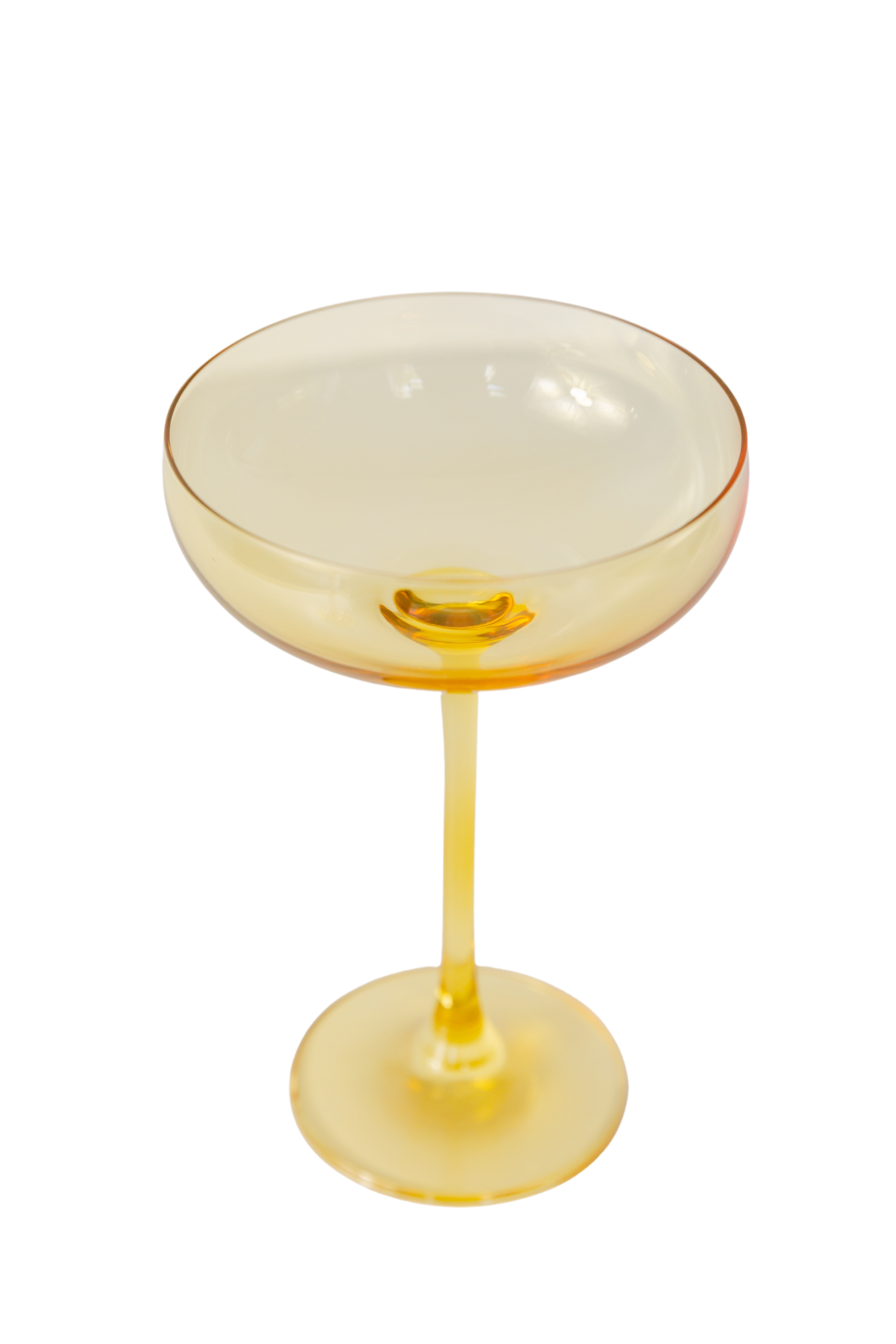 Estelle Colored Champagne Coupe Glasses Set of 2 - Elegant Yellow Stemware for Mimosas, Cocktails & Wedding Toasts - Perfect for Bridal Showers, Anniversaries & Romantic Dinners
