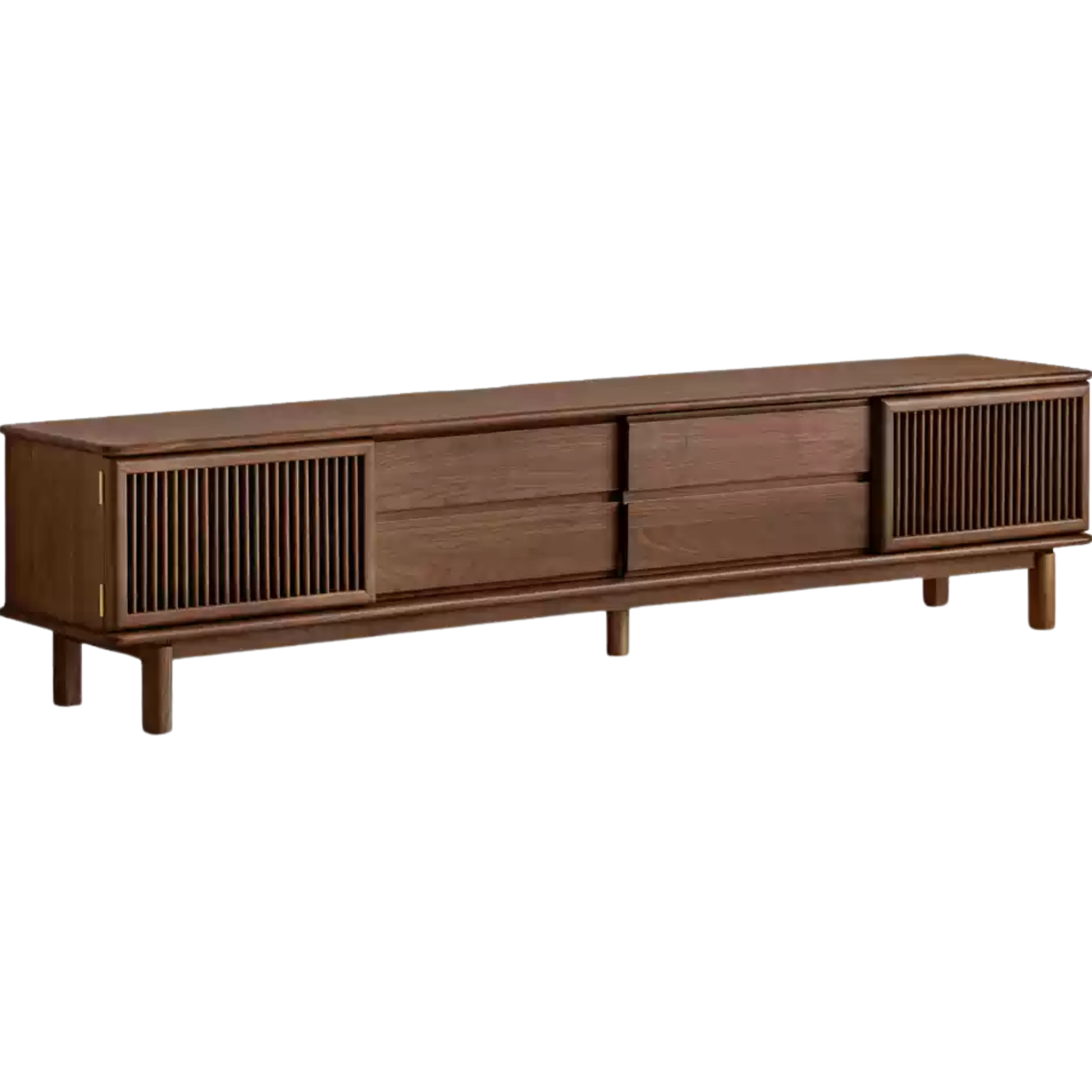 86.6x15.7x19.6 inch / 220x40x50cm /Rich Dark Walnut color / Black walnut TV cabinet