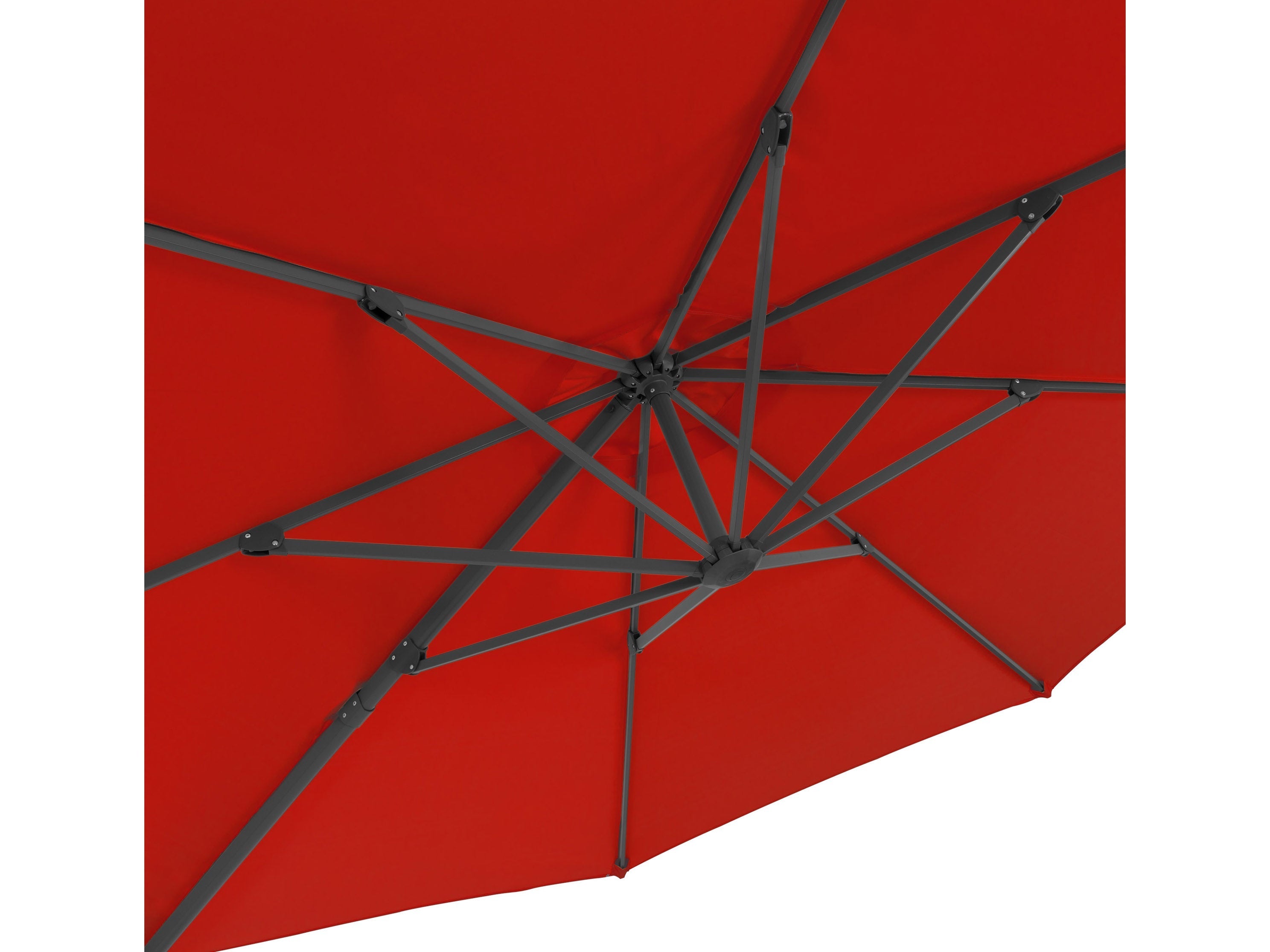 11.5ft Deluxe Offset Patio Umbrella in Crimson Red - Perfect for Poolside, Backyard, and Outdoor Dining Areas