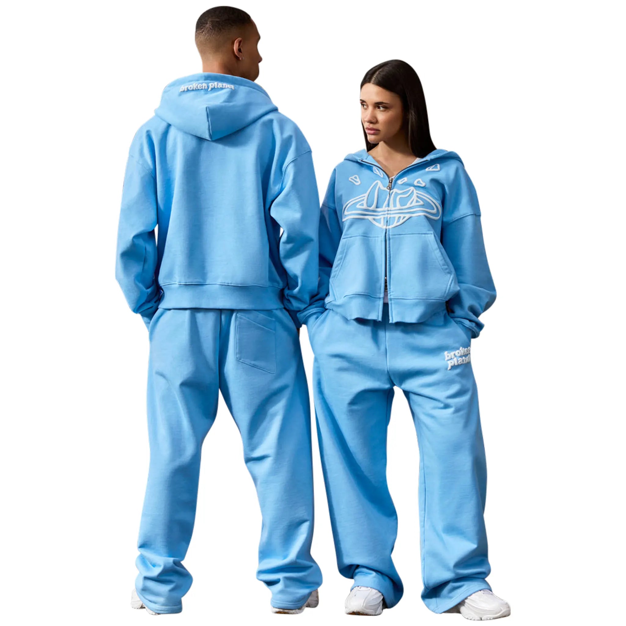 Broken Planet Outer Space Zip Up Light Blue Hoodie - Stylish Men's & Women's Streetwear for Casual Wear & Urban Fashion